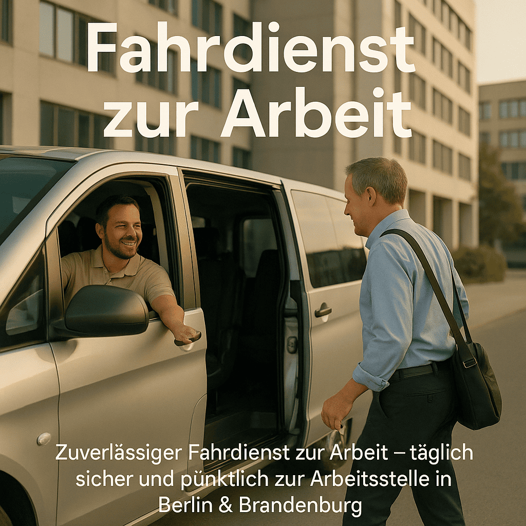 Mitarbeiter wird morgens mit einem Fahrdienstfahrzeug zur Arbeit gebracht